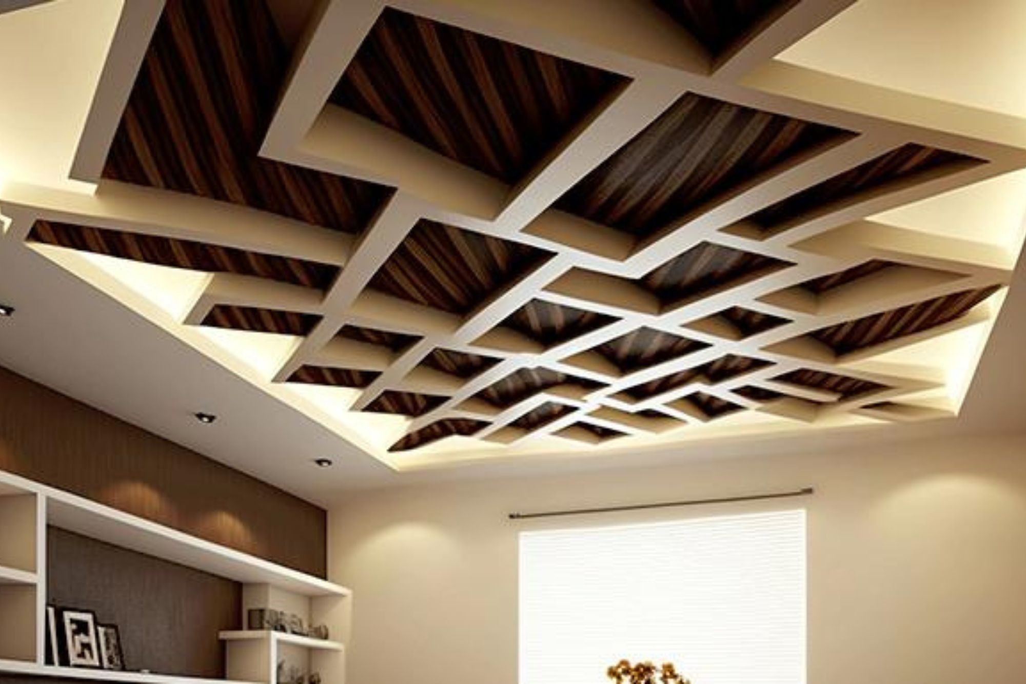 wooden false ceiling